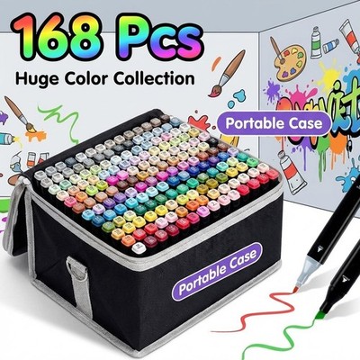 168 Colors Art Markers Pens Dual Tips Alcohol Markers Permanent Sketch Markers