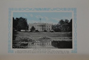 Antique Washington DC White House Historical Art Print 1923 Original Wall Art
