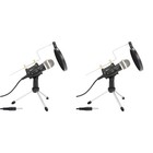  Set of 2 Selfie Ring Light Phone Stand Live Streaming Microphone
