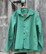 Black Stallion Welding Jacket Mens XL FR Cotton Green Button Fire Resistant 2092