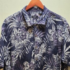 IZOD Golf Shirt Mens XL Blue Hawaiian Floral ...