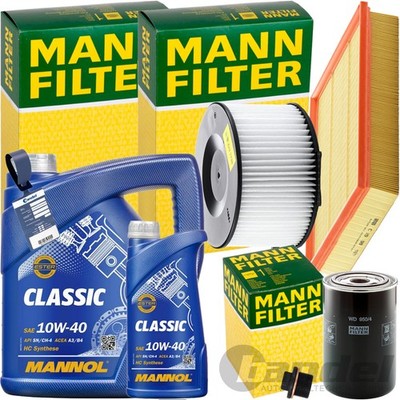 MANN INSPEKTIONSPAKET+6L MANNOL 10W-40 ÖL passend für VW T4 BUS 2.4 d+2.5 TDI