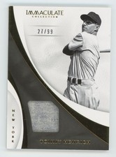 2017 Panini Immaculate Swatches Tommy Henrich /99 #S-TH