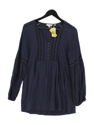 Fat Face Damen Bluse UK 10 blau Viskose mit Lyocell Modal Basic