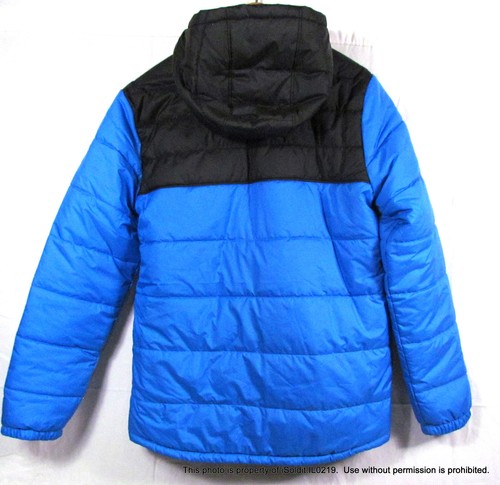 NEW THE NORTH FACE BOYS PUFFY JACKET Coat SZ XL 18-20 BLUE & BLACK Reversible! - Picture 4 of 10