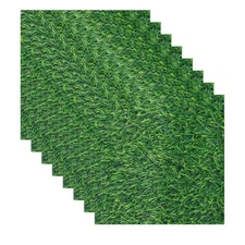 Artificial Grass Turf Mat, 12x12x0.1 Inch Fake Grass Rug Carpet, 12Pcs