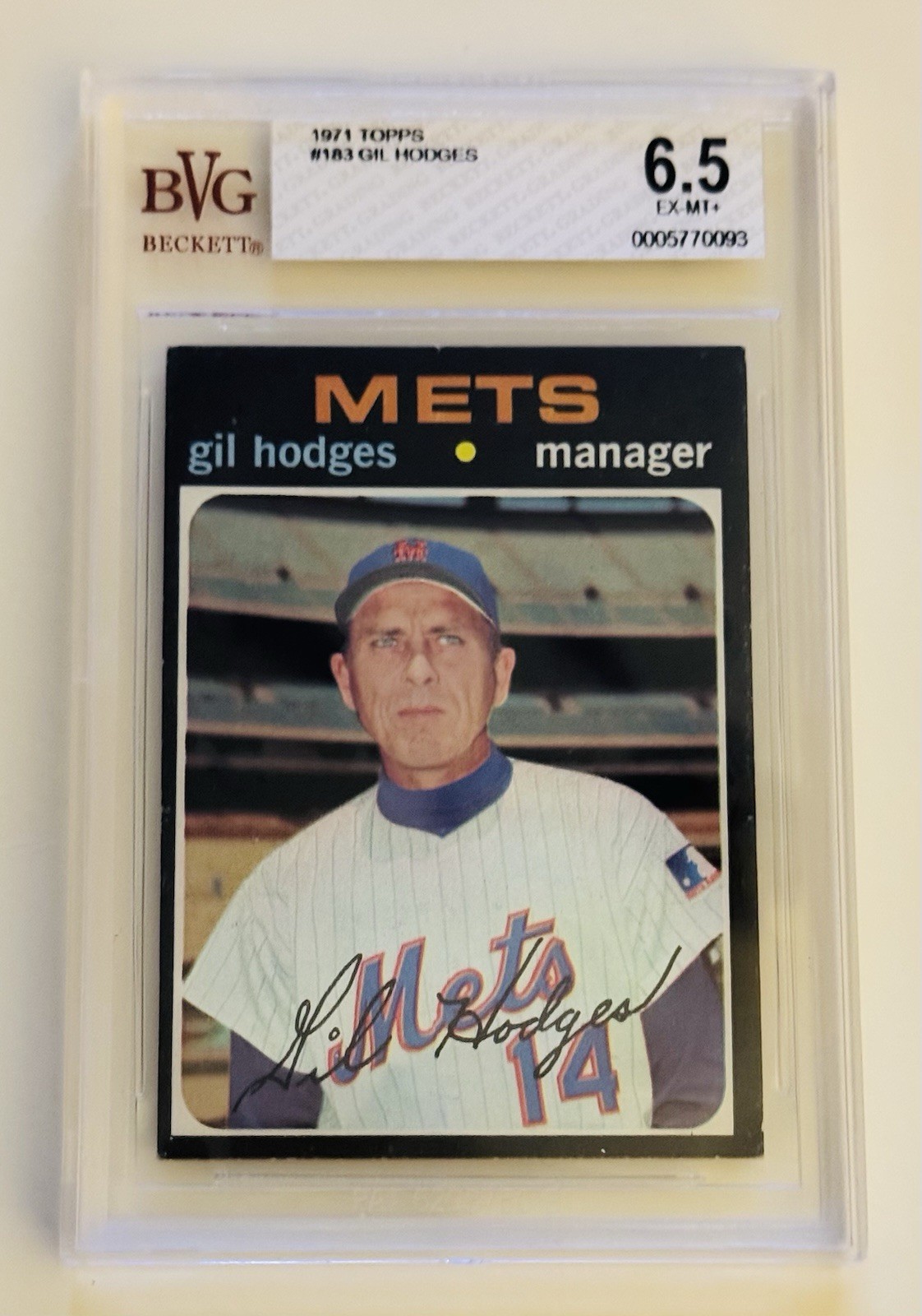 1971 Topps #183 Gil Hodges BVG 6.5 EX-MT+ New York Mets HOF