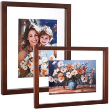 DLQuarts 8x10 Floating Photo Picture Frame, Floating Display 6x8, 5x7,or Full...