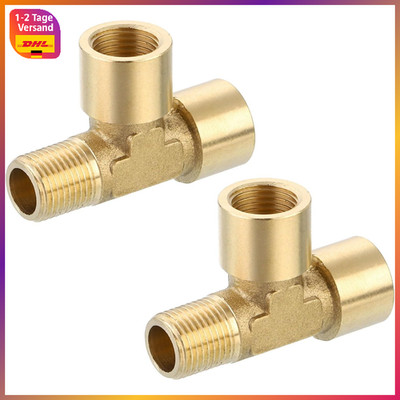 Messing T-Stück Rohrverschraubung 1/8'' NPT 3-Wege Verbindungsstück 2 Stück