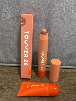 Tower 28 Juice Balm Tinted Lip Balm In Mix & Mini SOS LipSoftie Lip Treatment