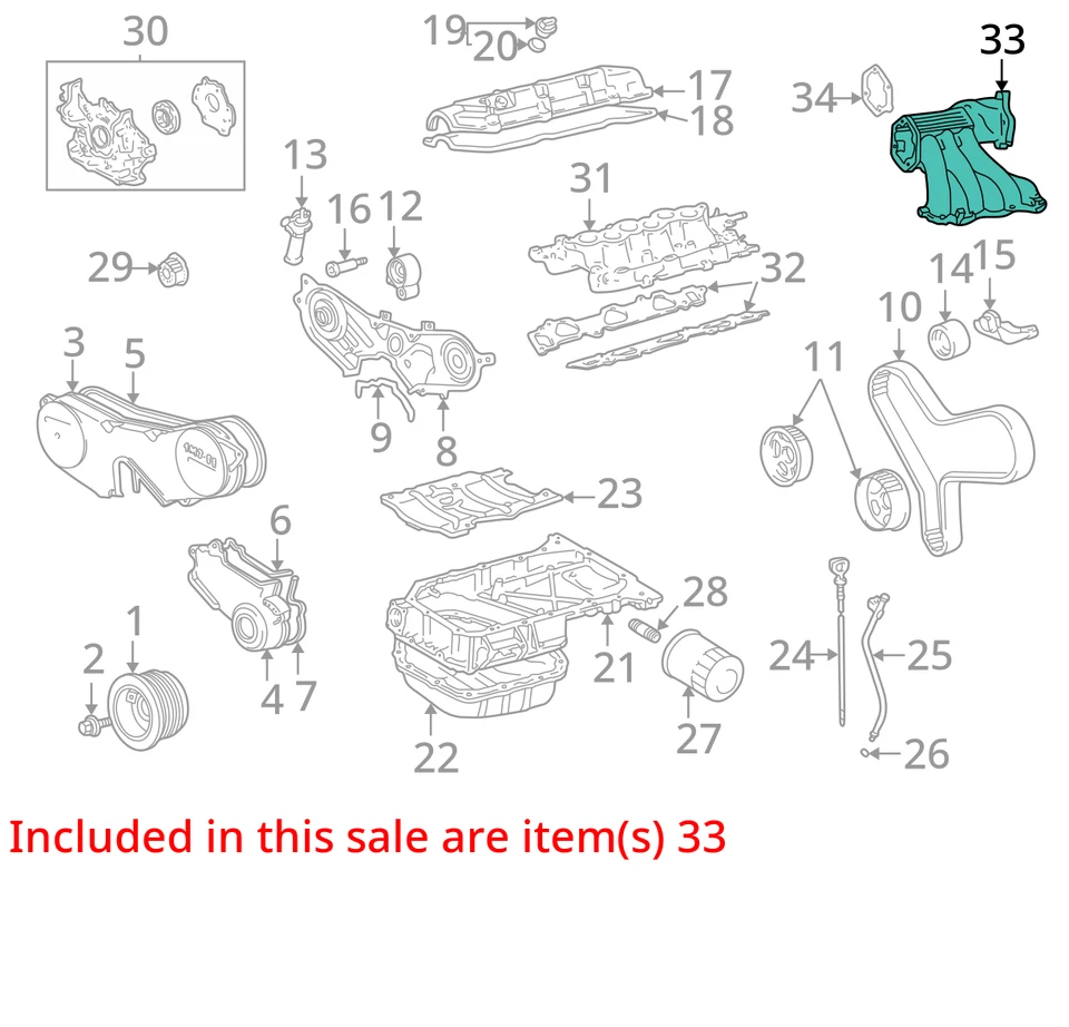 1997-2003 Toyota Camry Air Intake Manifold QNC9Y - Image 3 of 4