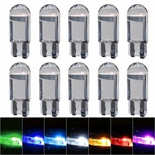 10PCS T10 LED Bulbs 6000K White 12V 24V Glass COB Auto Dome License Plate