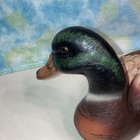 Duck Shaped Ceramic Planter Brown Green Animal Print Decorative — photo 3