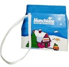 Vintage 2003 Dunkin Donuts Blue Munchkin Box Holiday Ornament Decor