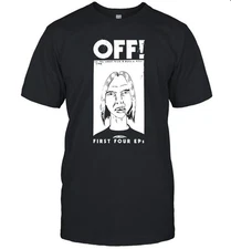 OFF! First Four EPs Punk Rock T-Shirt Vintage Graphic Band Tee Black