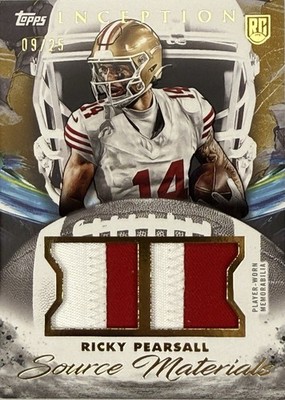 Ricky Pearsall/25  2024 Topps Inception RC Patch Source Materials 49ers Rookie