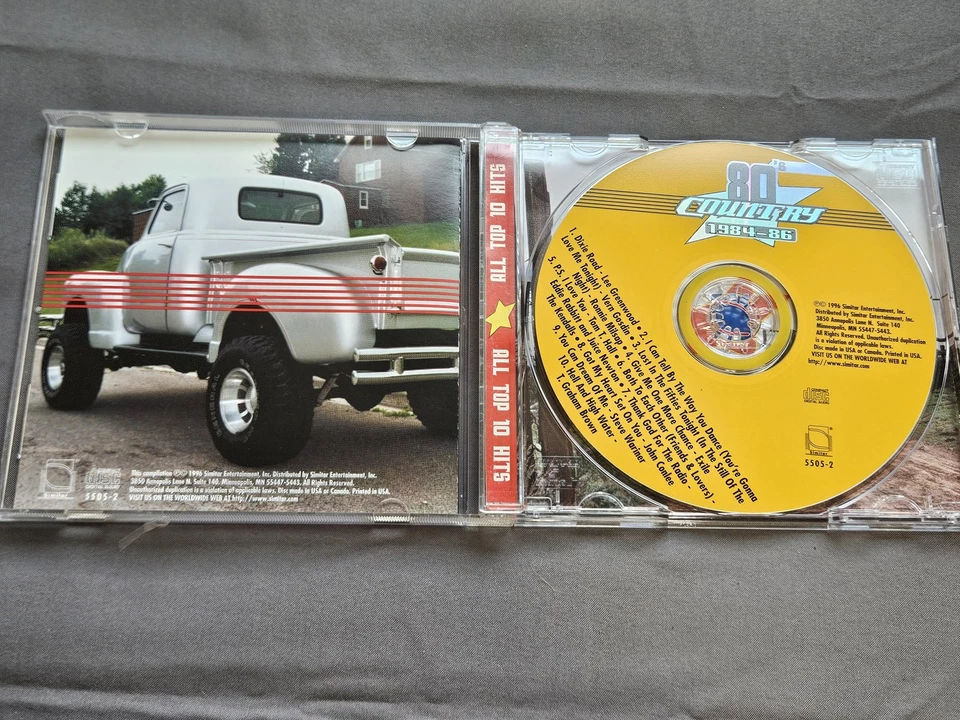 Vintage 80s Country 1984-86 CD Various Artists All Top 10 Hits Simitar 1996 Foto 2 de 4
