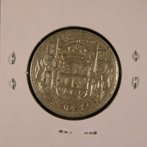 Moneda de cincuenta centavos de plata 1953 "Elizabeth II", **Bien** - Imagen 2 de 2