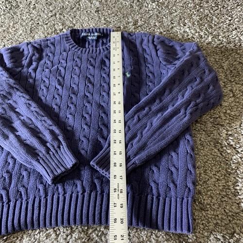 Vintage Ralph Lauren Sweater Womens L Cable Knit Lounge Casual Preppy - Picture 5 of 8