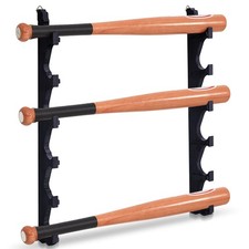 2 Pcs Baseball Bat Wall Mount Display Wood Bat Rack with Holders Horizontal B...