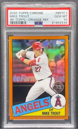 2020 Topps Chrome - Mike Trout #85TC-1 1985 '85 Orange Refractor PSA 10 GEM #/25