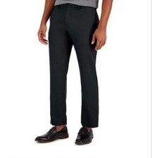 Perry Ellis Mens Modern fit Dress Pants 42/32 Black Solid