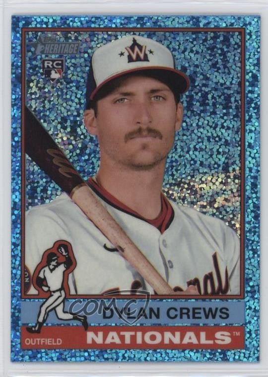 2025 Topps Heritage Chrome Light Blue Sparkle Refractor Dylan Crews #247 19n6