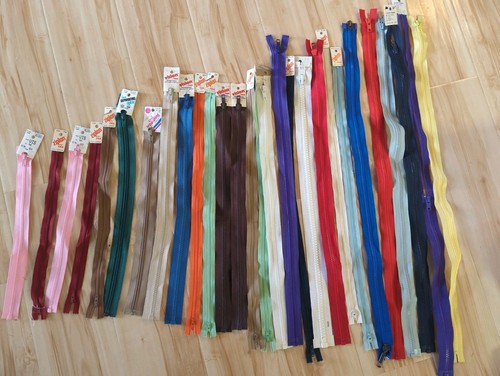 Vintage YKK ZIPPER Variety Lot of 28 Reclaimed And New Craft Repair