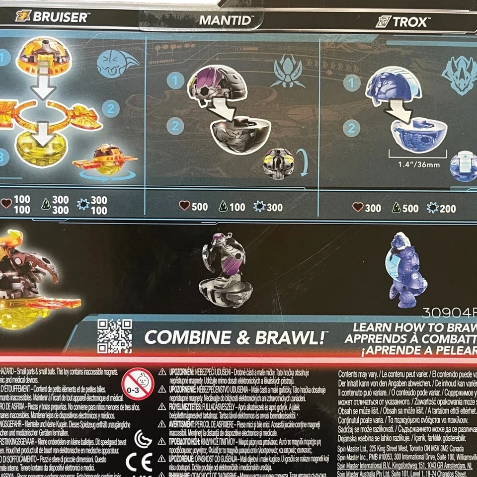 Bakugan Battle Brawlers Starter Set Transforming Bruiser, Mantid & Titanium Trox - Image 3 of 3