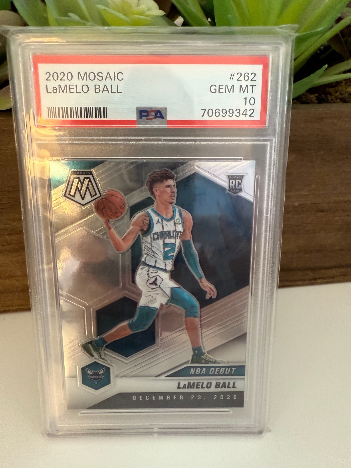 2020-21 Panini Mosaic - NBA Debut LaMelo Ball #262 Silver Prizm (RC) - PSA 10