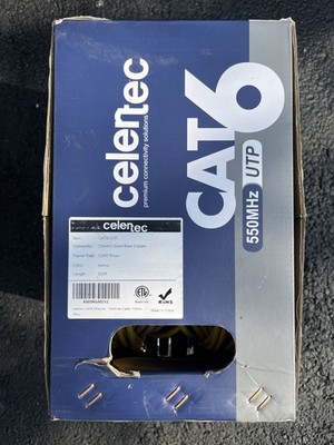 Cat6 UTP 500ft Yellow - 23AWG Solid Bare Copper CMR Riser