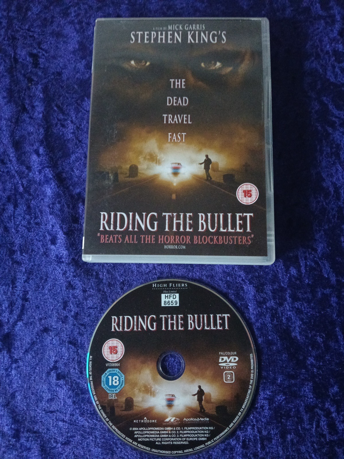 DVD RIDING THE BULLET STEPHEN KING MICK GARRIS BARBARA HERSHEY HORROR UK R2