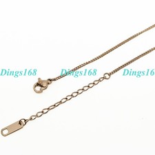 Genuine 18K Rose Gold Filled Tarnish-Resist 1 mm Flat Curb Chain Necklace K112R