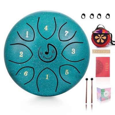 Steel Tongue Drum 8 Notes 6 Inch Handpan Garden Steel Drum with Gig Bag Included