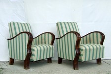 Pair of Art Deco Armchairs, Club Cocktail Chairs. Antique Vintage Halabala 1920.