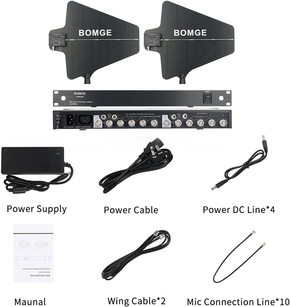 BOMGE UHF Wireless Antenna Distribution System for Stage Performance, Weddings