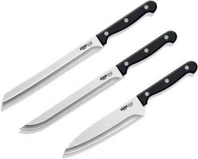 KITCHENTOOLS Messer Set Edelstahl 3-teilig Brotmesser Gemüsemesser Fleischmesser
