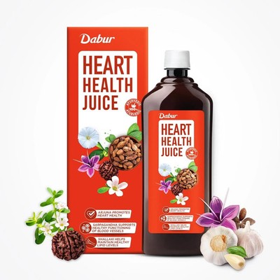 Dabur Heart Health Juice with 10+ Ayurvedic Herbs For Cardiac Care Juice 1 Litre
