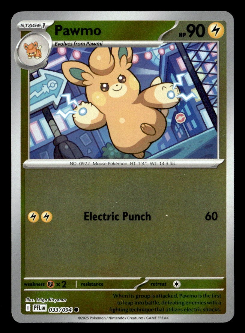 Pokemon Pawmo #033/094 tcg Near Mint or Better