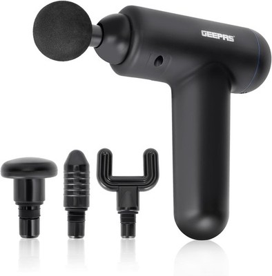 Geepas Rechargeable Handheld Massage Gun 6 Speeds 4 Heads Muscle Massager