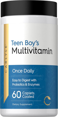 Teen Multivitamin for Boys | 60 Caplets | Once Daily | Easy to Digest with Probi