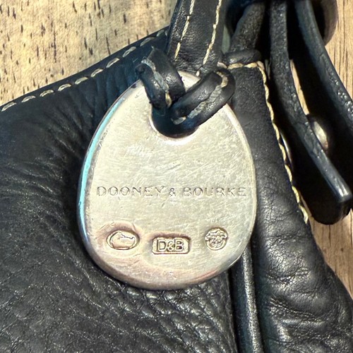 Dooney & Bourke 1975 East West Hobo Shoulder Black Genuine Leather Handbag Purse - Picture 6 of 11