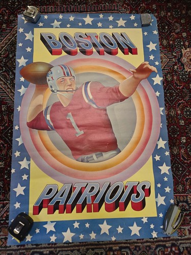 1970 BOSTON PATRIOTS Poster Original National Football NFL Collector Series 36"