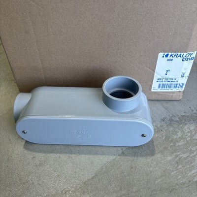 Kraloy 078169 LR20 2'' Type LR Conduit Body Access Fittings Gray PVC Case Of 10