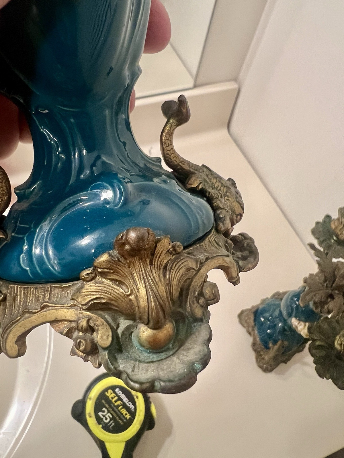 German KPM  Berlin Candelabra ! Bronze And Porcelain. Read Description !!!!  