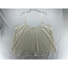 Danbury Apparel Vintage Ivory Lace Trim Camisole Top 2X Made in USA
