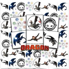 How to Train Your Dragon Tattoos for Kids Party Favors Bundle, 72Pc Tattoos