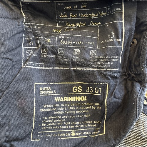G Star Raw Denim 3301 Jack Jeans 30x32 Slim Unisex Dark Button Fly Key Clip Y2K - Bild 10 von 23