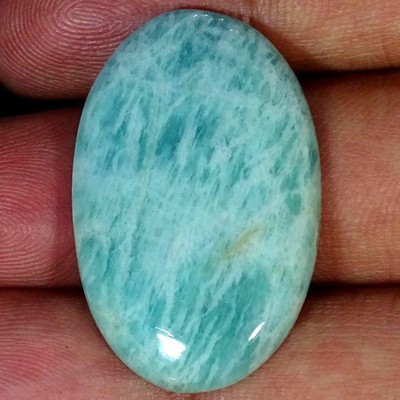 33.20Cts A+ Natural Amazonite Oval Cabochon Loose Gemstone 22x34x5mm