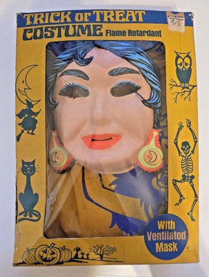 RARE Vintage 1960s Halco Kusan ''GYPSY GIRL'' Costume, Mask, w/Box, size 3-5 years